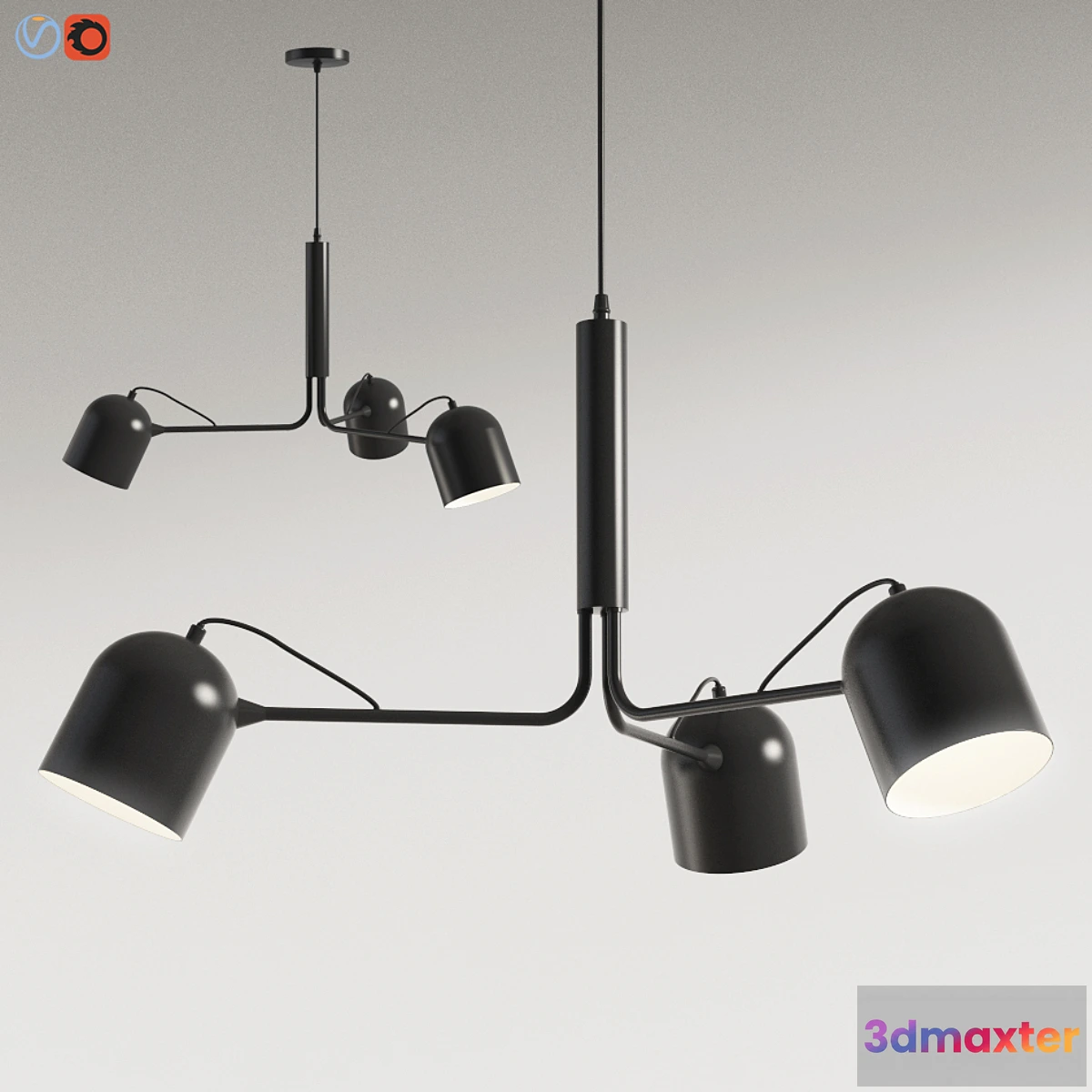 1339472 - Liang Pendant lamp metal black 3D Max