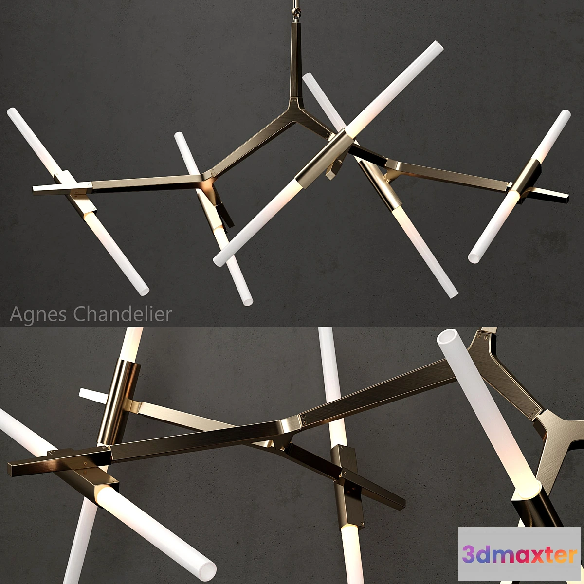 1339586 - Agnes Chandelier 10 lights GOLD - No.2 3D Max