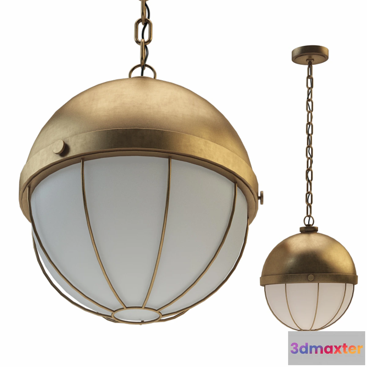 1342715 - Sumner 1 Light Pendant Aged Brass 3D Max