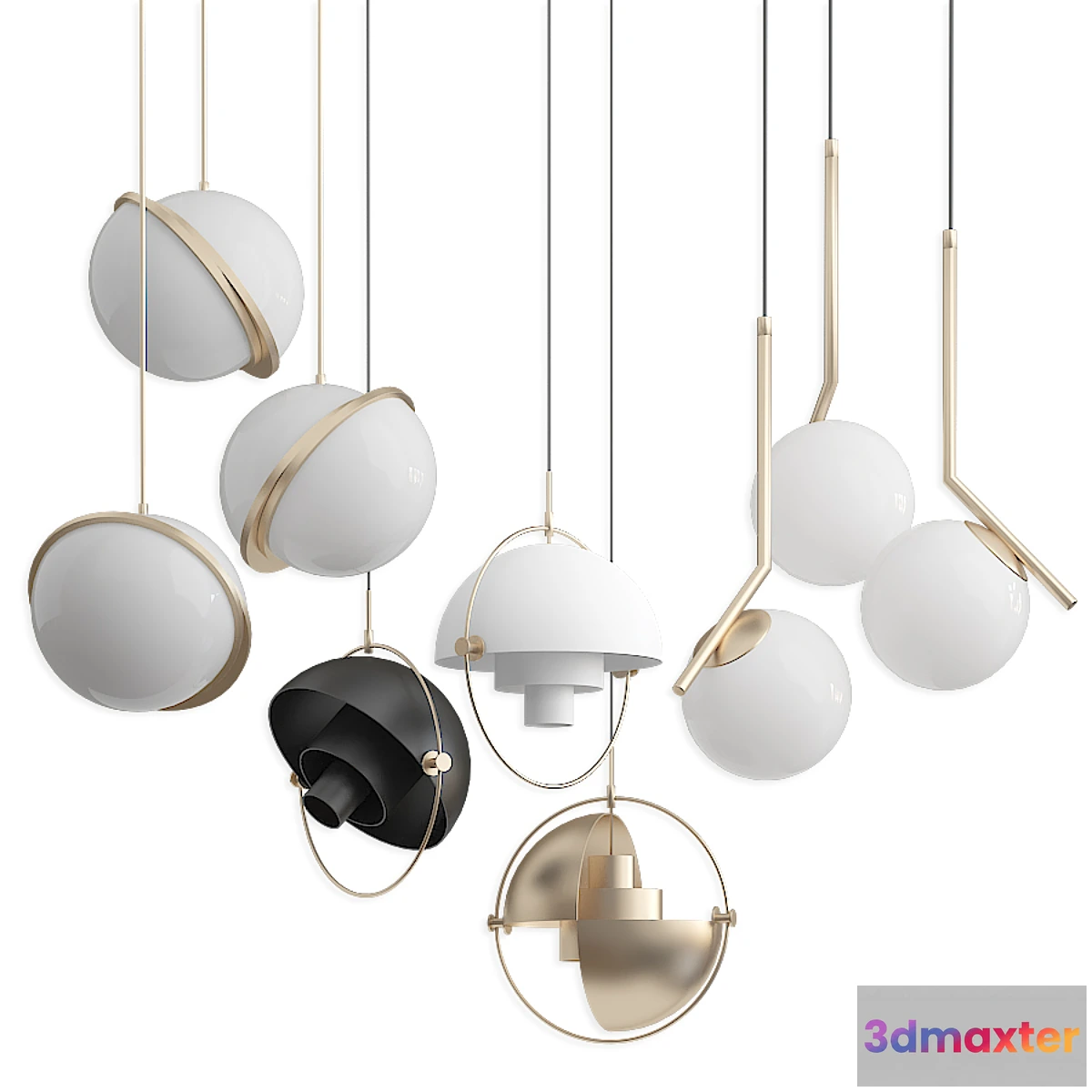 1343468 - Collection Pendants set Lee Broom Gubi B.lux 3D Max