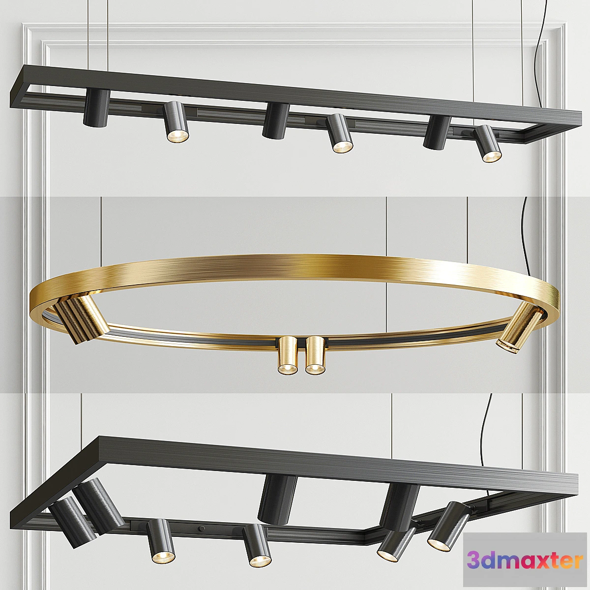 1344054 - Superloop Spy Delta Chandelier - 3 type 3D Max