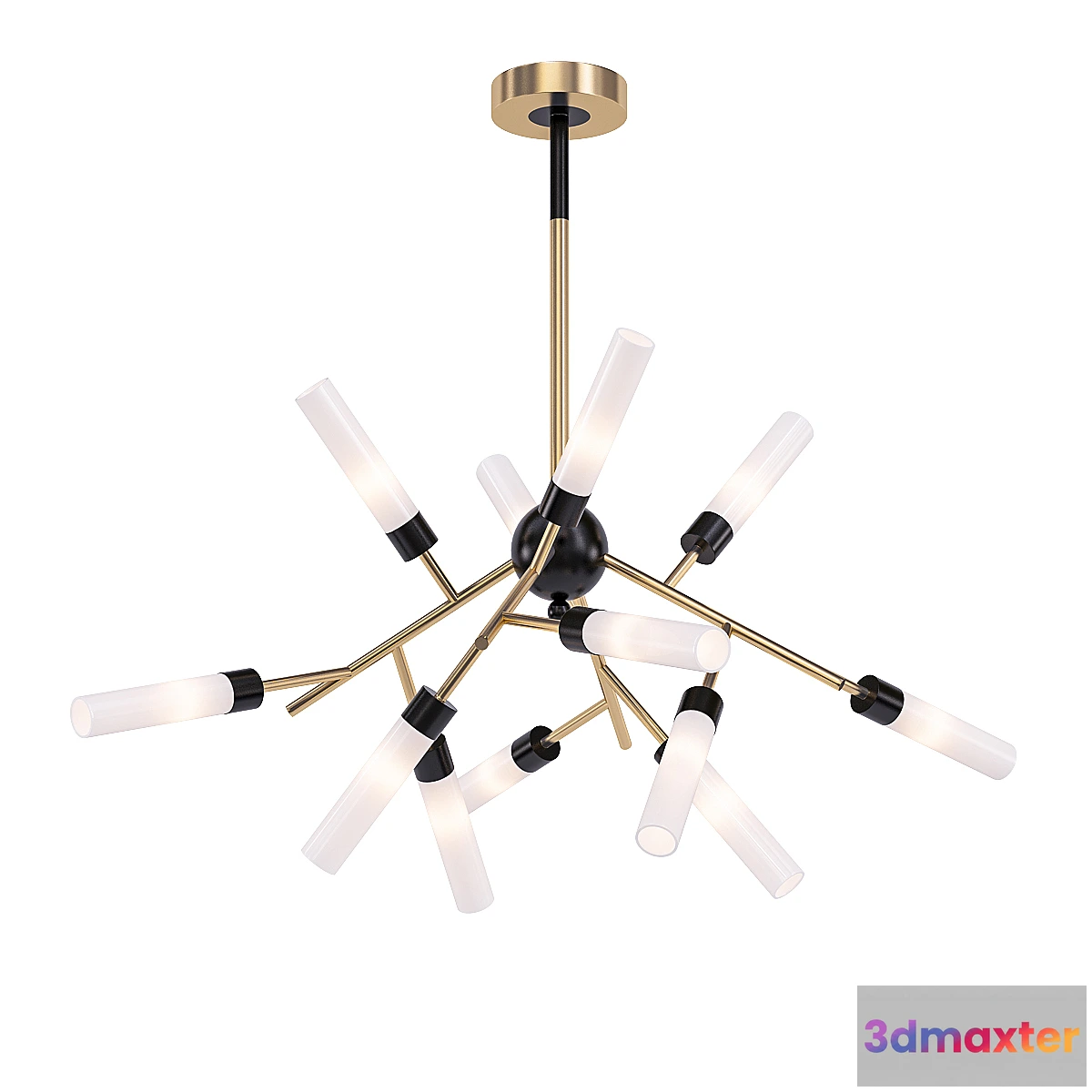 1344093 - White Tube Valley Arredoluce Chandelier 12 3D Max