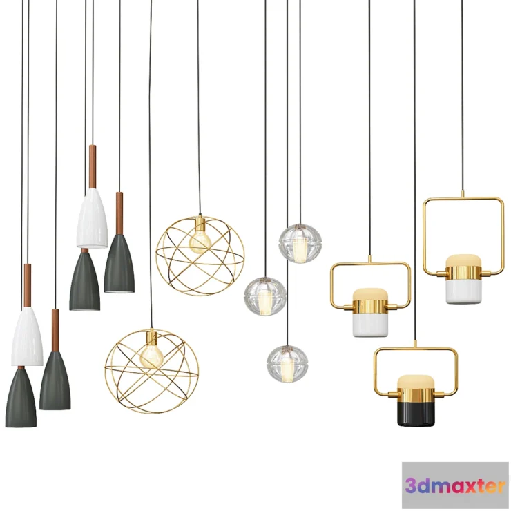 1344126 - Four Hanging Lights_5 3D Max