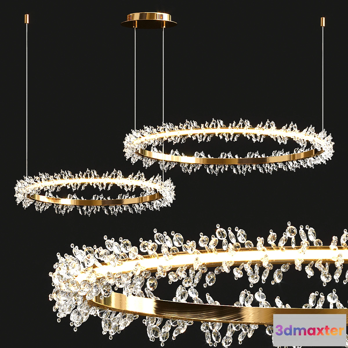 1345276 - Thera two ring chandelier 3D Max