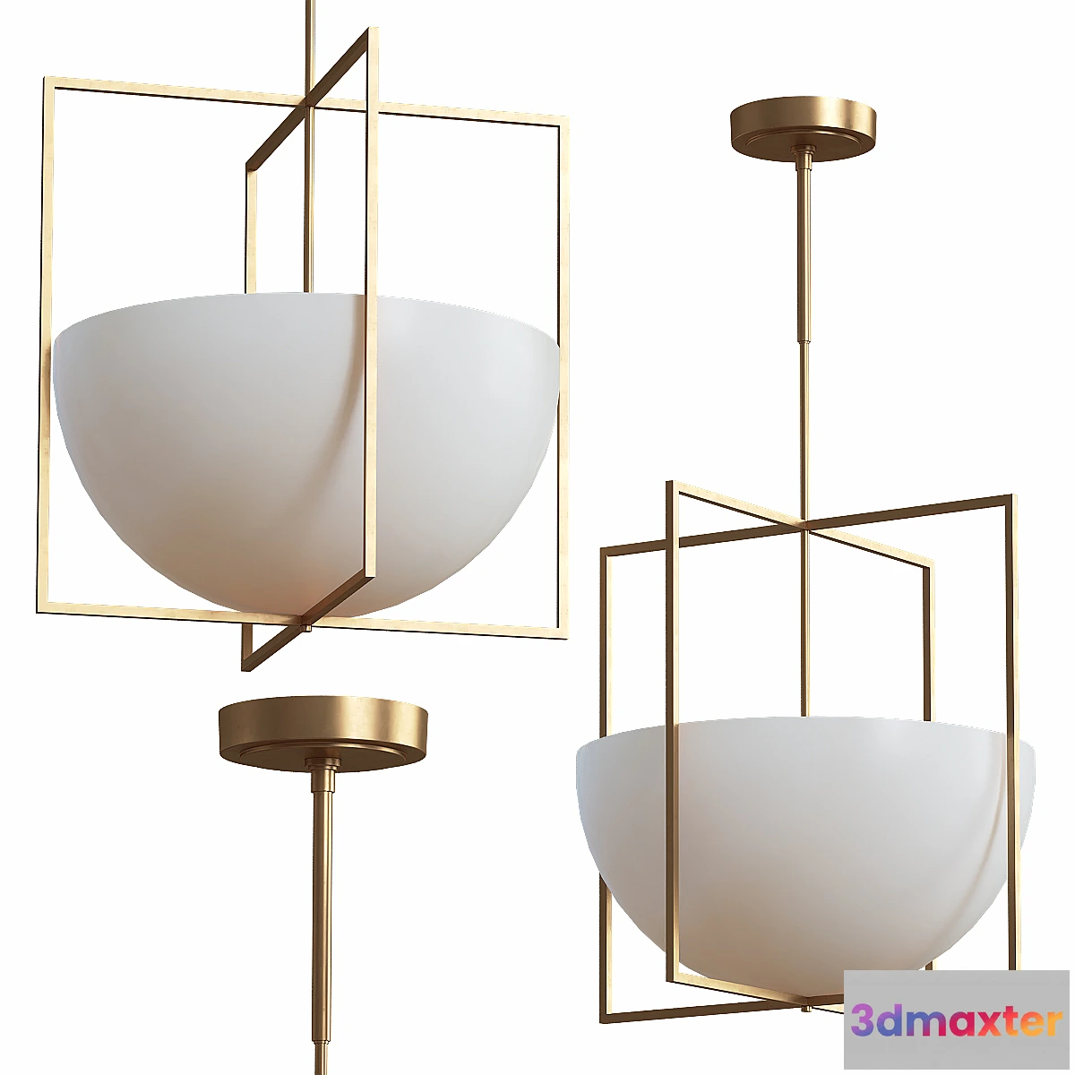 1348206 - Royce 2 Light 18 inch Antique Brass Pendant Ceiling Light 3D Max