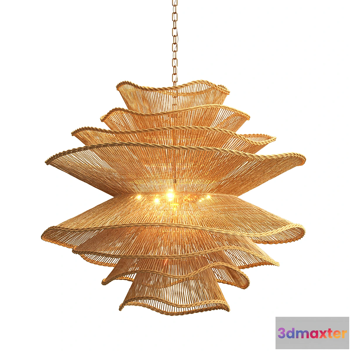 1348436 - Alondra Chandelier large rattan 3D Max