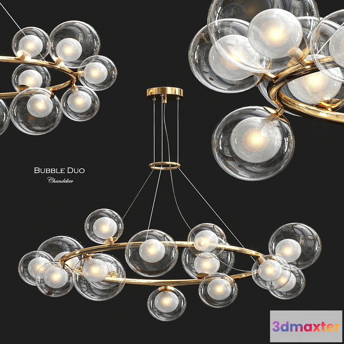 1348472 - Bubble Duo Chandelier by Freya 3D Max