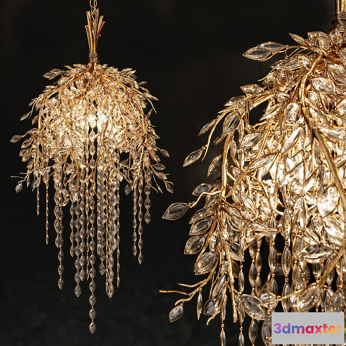 1348626 - Thomas Pheasant Willow Chandelier 3D Max