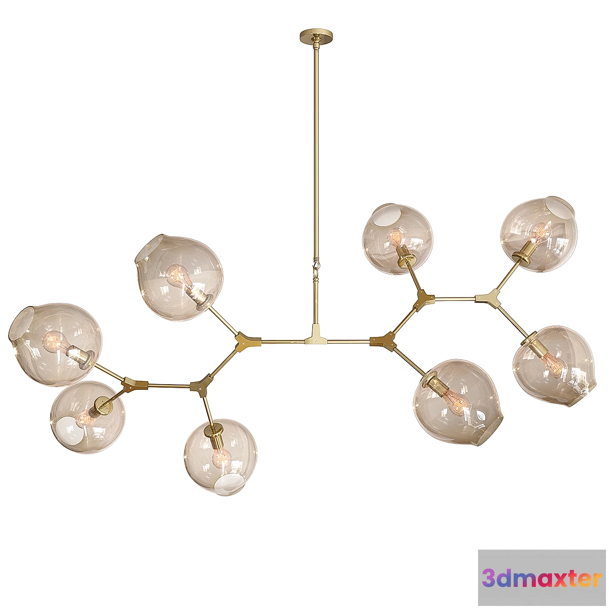 1349146 - Ceiling lamp Branching Bubbles Gold 8 lights 3D Max