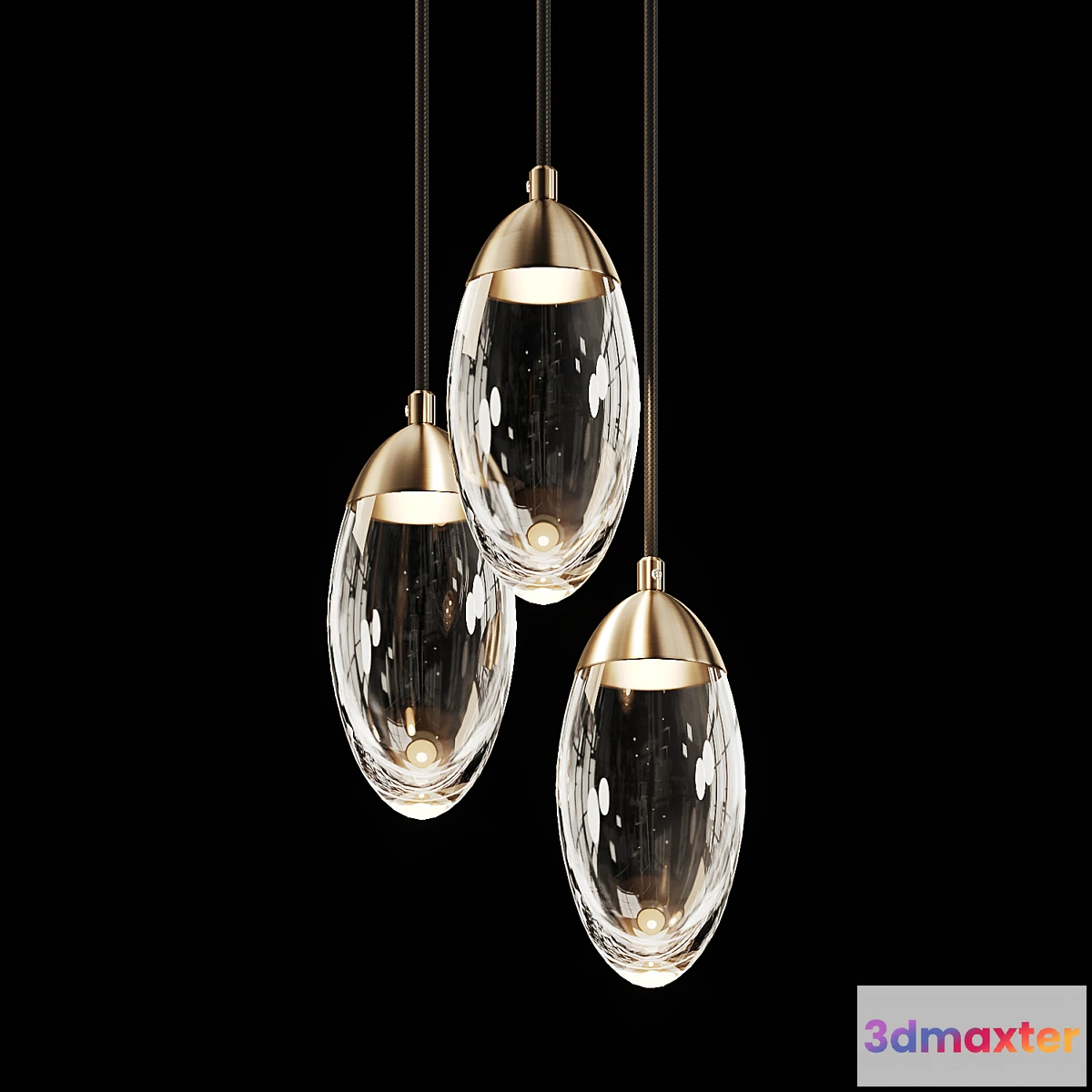 1350717 - Glass LED Pendant Light FIERA 3D Max