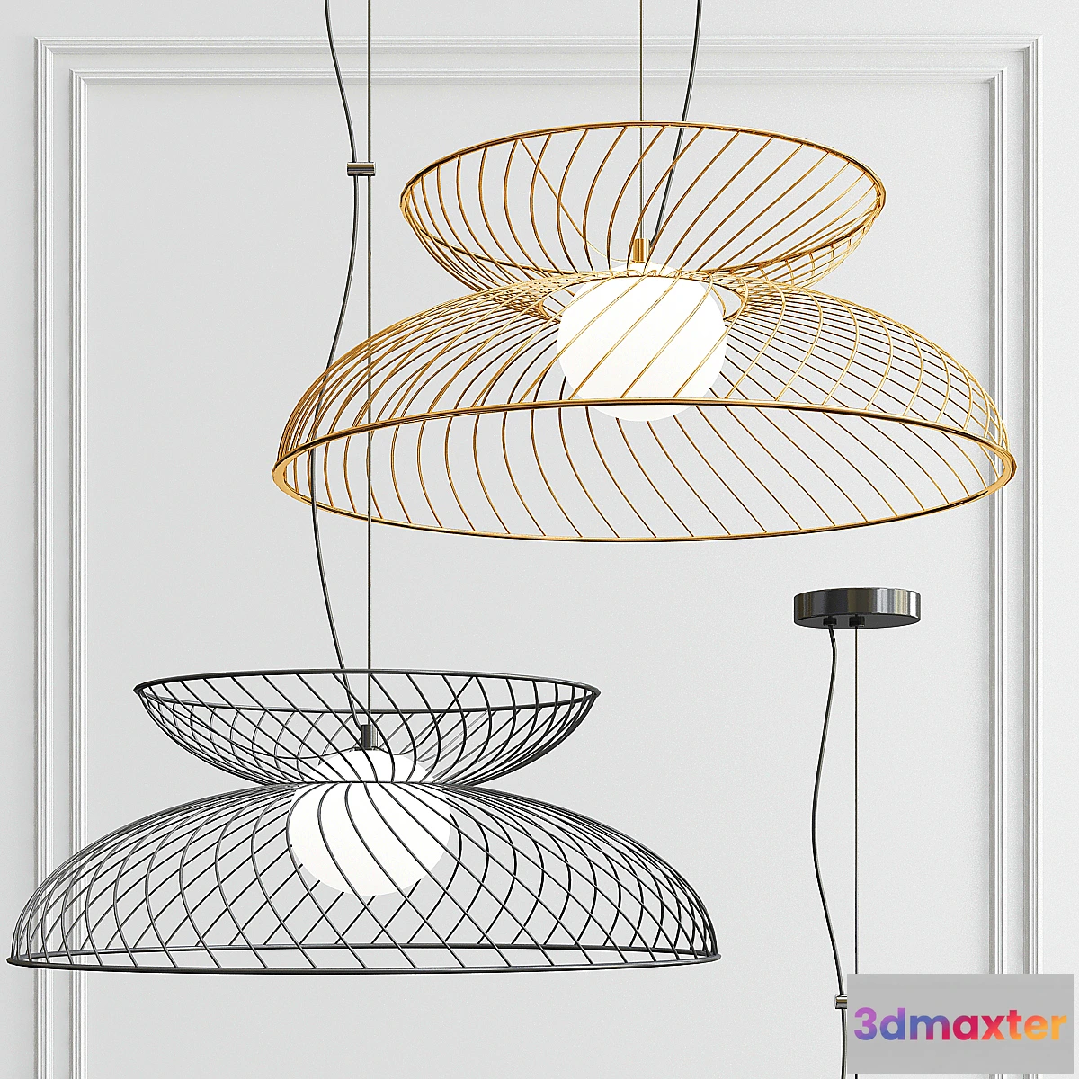 1350733 - Cage Ceiling Light - Charcoal 3D Max