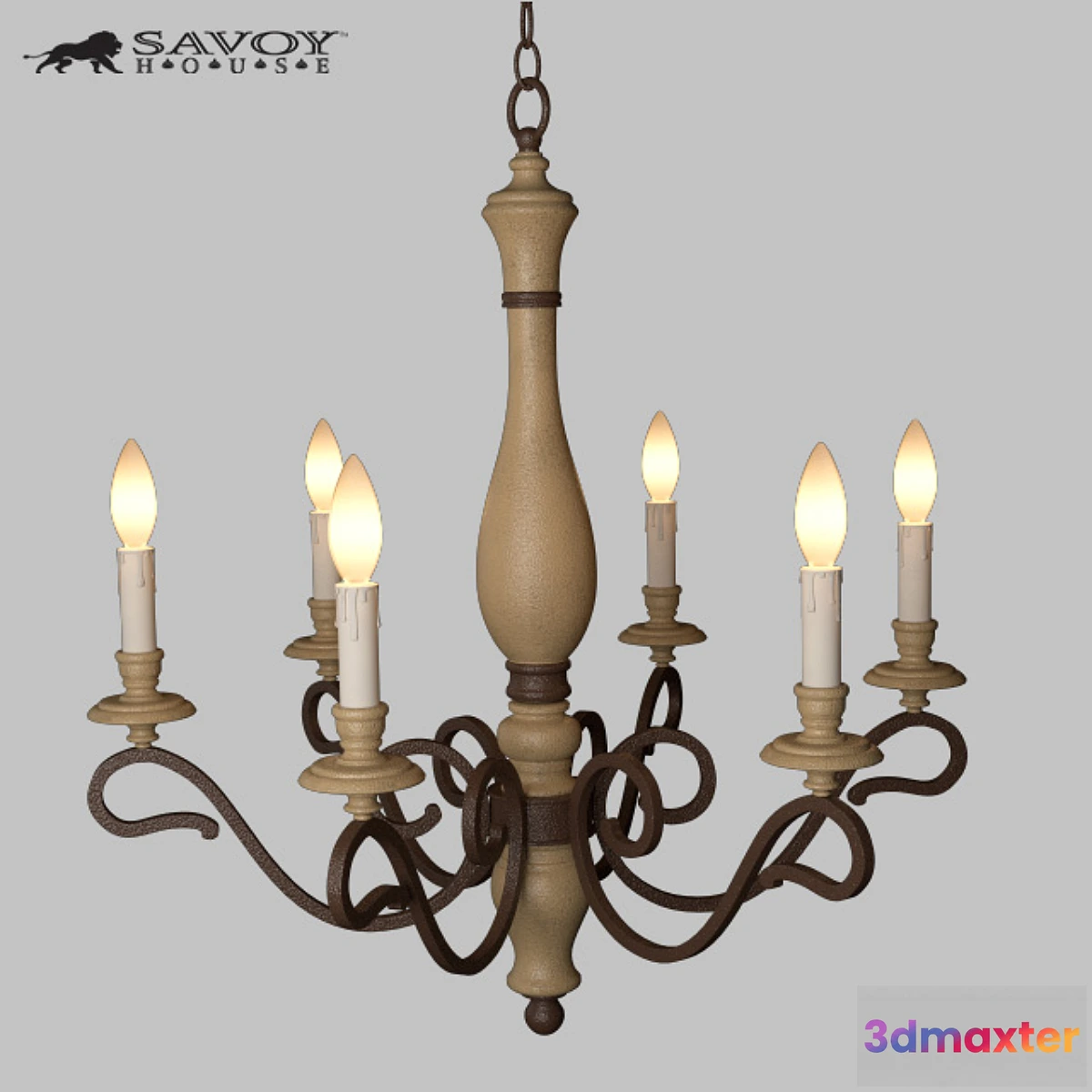 1351254 - Mallory 6 Light Chandelier 3D Max