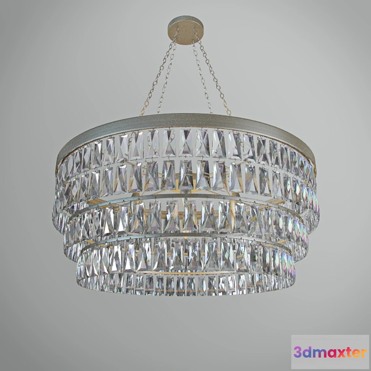 1351503 - Tigermoth Clear Crystal Shallow Chandelier 3D Max