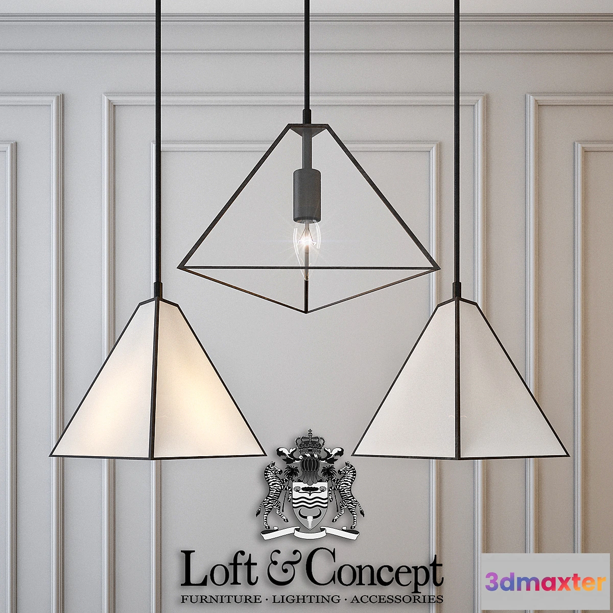 1352735 - Pyramid glass pendant 3D Max