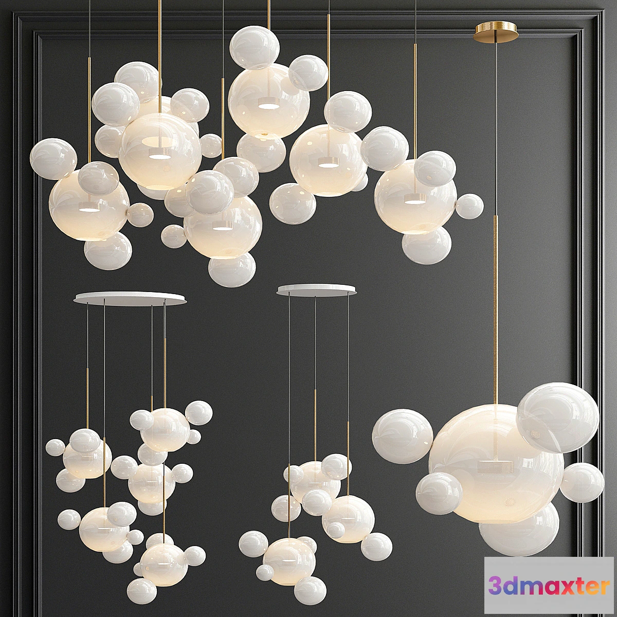 1353876 - Four Exclusive Chandelier Collection_53 Milk Bubble - No.2 3D Max