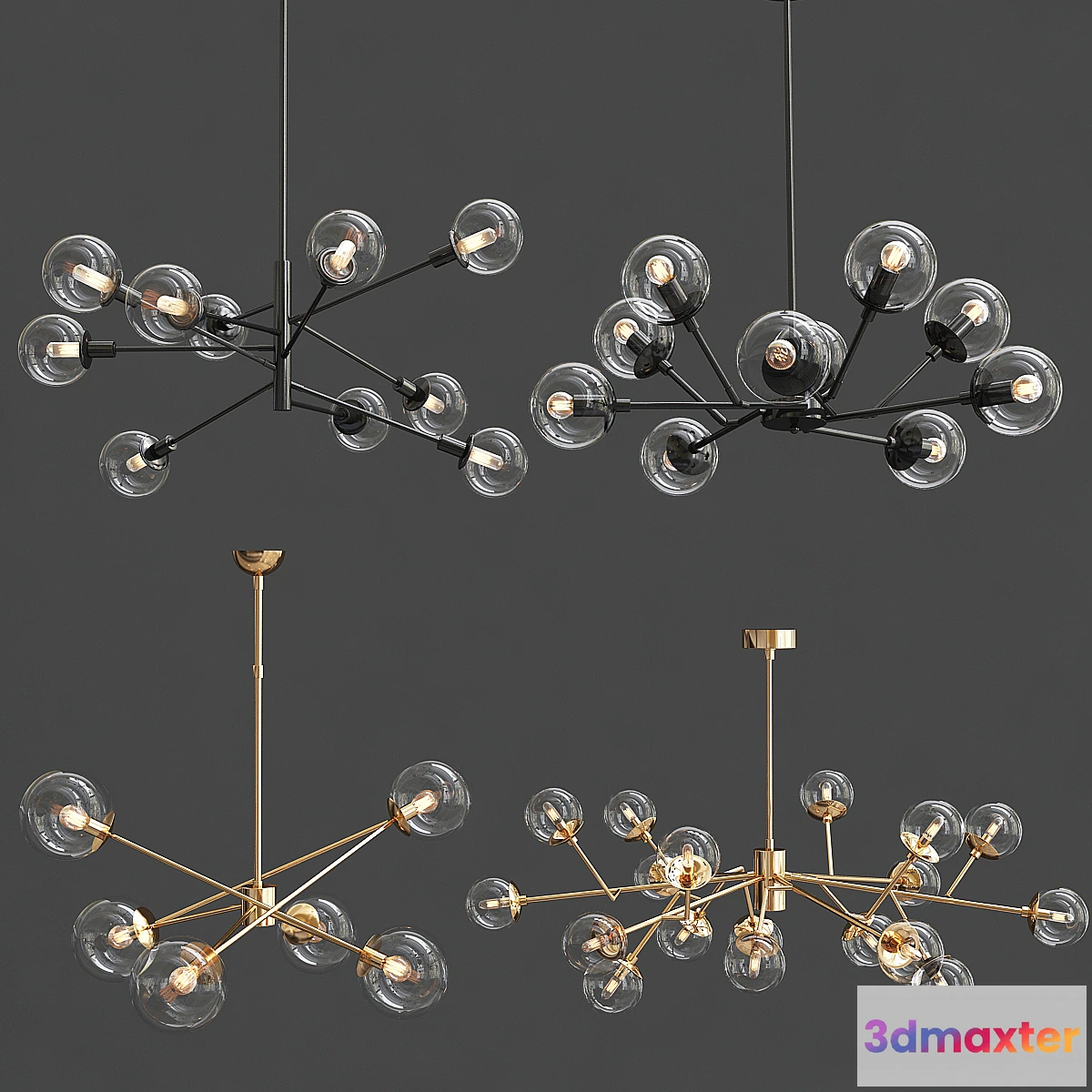 1353912 - Collection of Glass Chandelier_2 - No.2 3D Max
