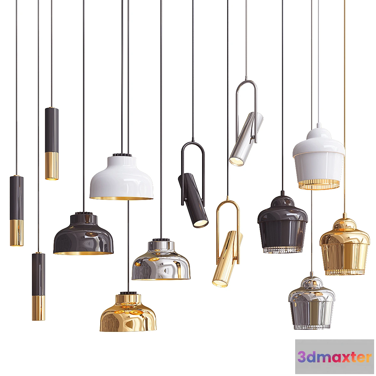 1354661 - Four Hanging Lights_33 Mix 3D Max