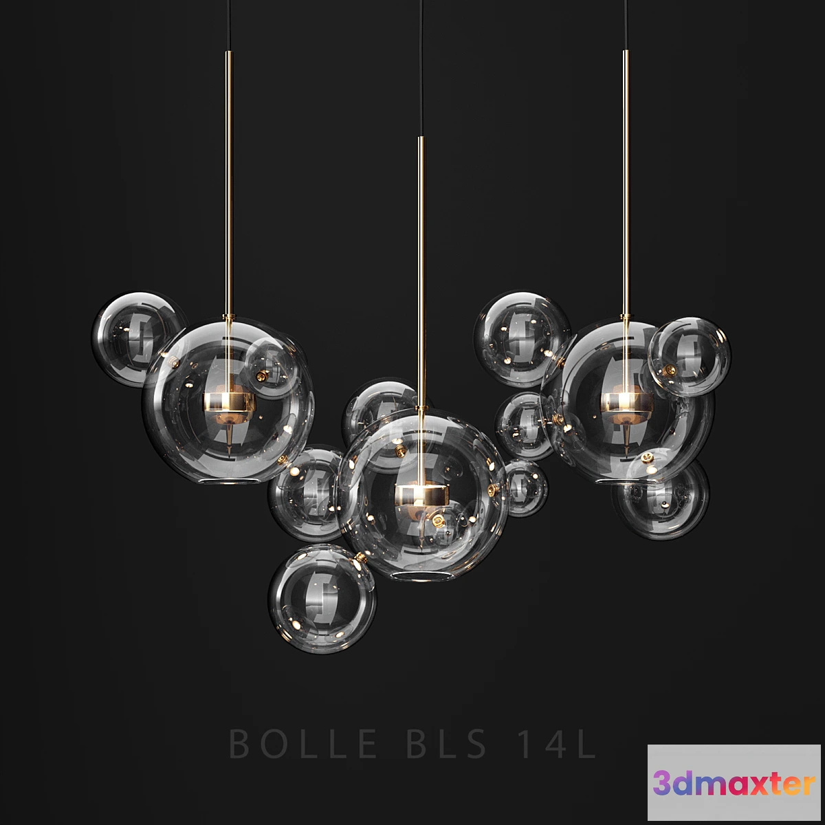 1354753 - Chandelier Giopato & Coombes BOLLE BLS 14L 3D Max