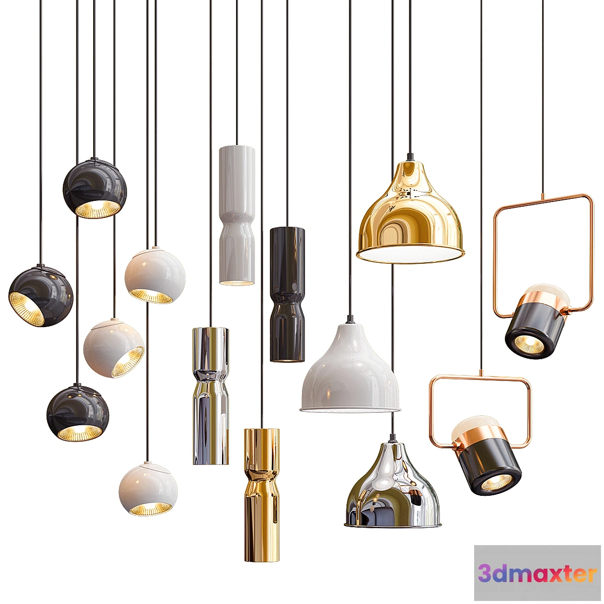1356415 - Four Hanging Lights_40 Exclusive 3D Max
