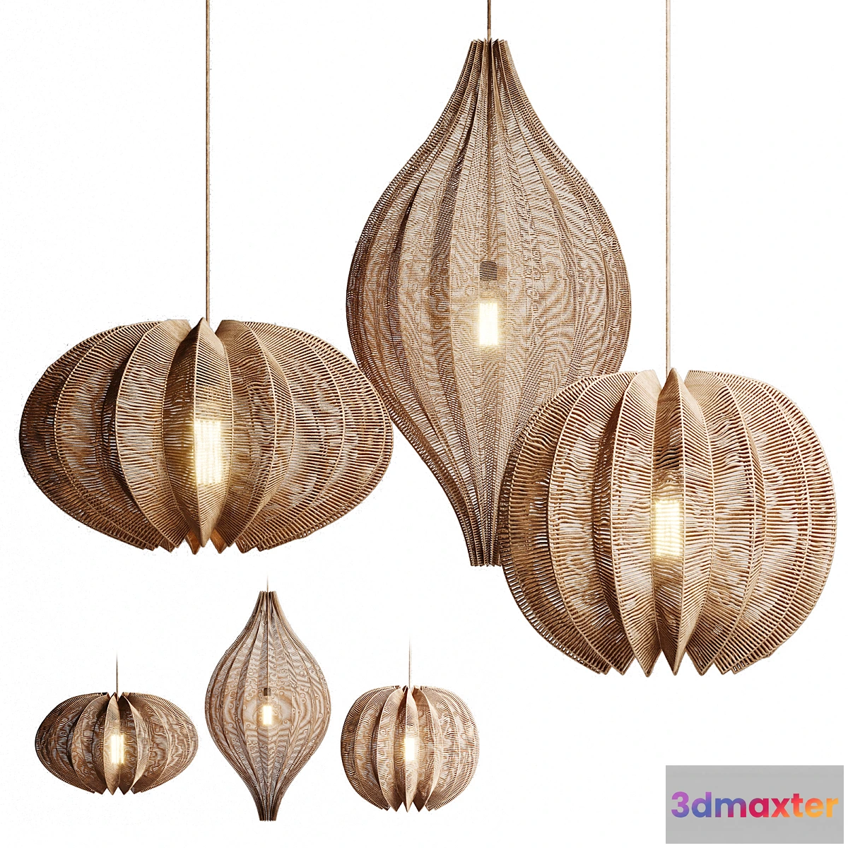 1357820 - Regency Seagrass Pendant Lamp 3D Max