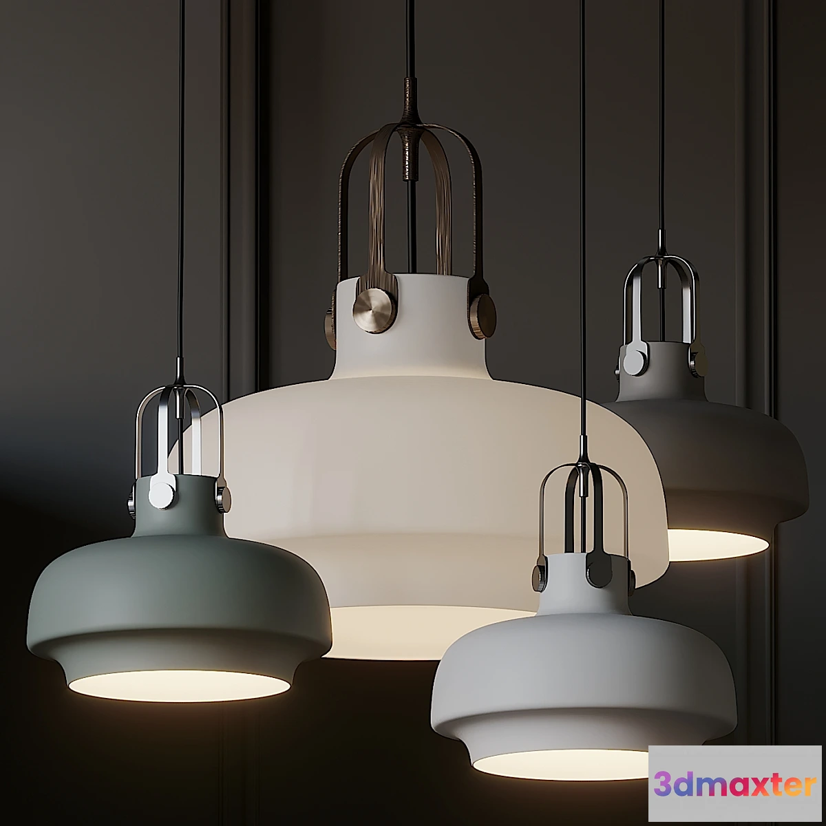 1358051 - Moleta Munro COPENHAGEN PENDANT LIGHTS 2 Size 3D Max