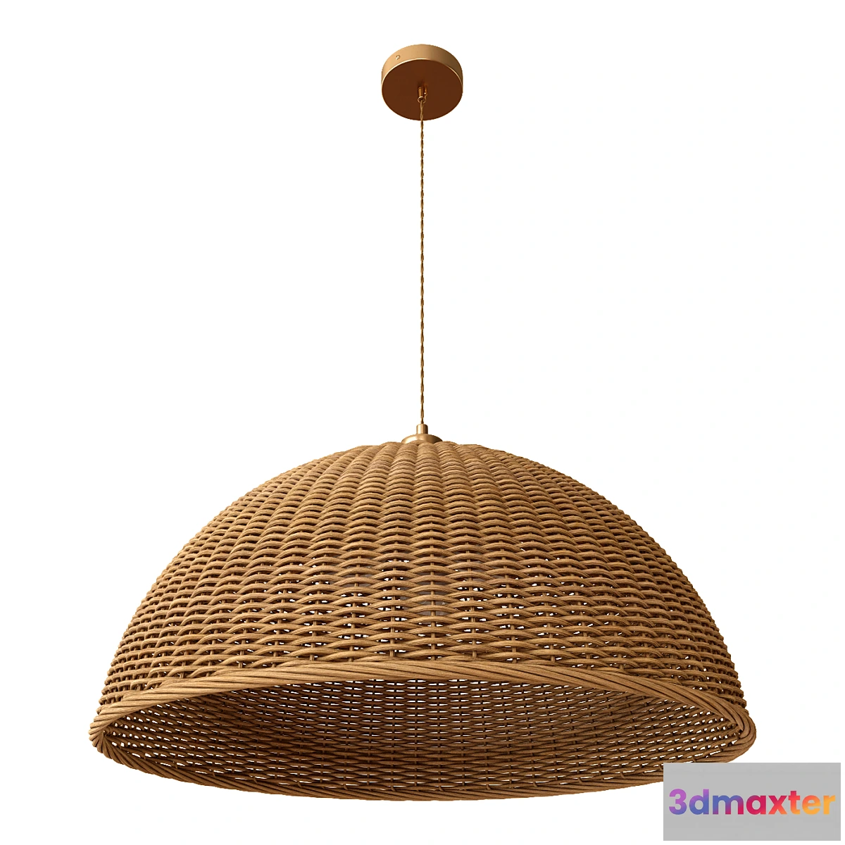 1392756 - Chandelier with wicker lampshade (hemisphere) 3D Max