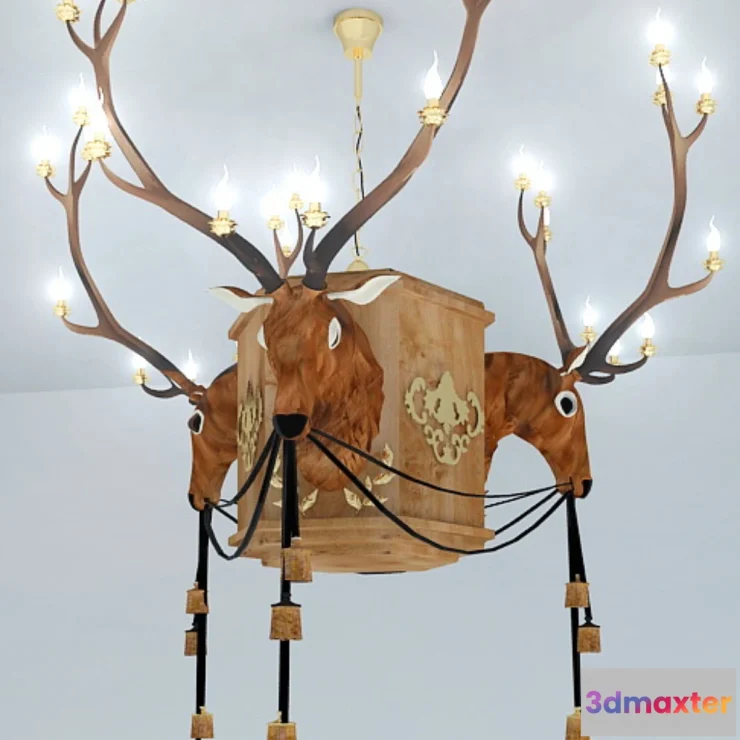1393992 - Deer chandelier 3D Max