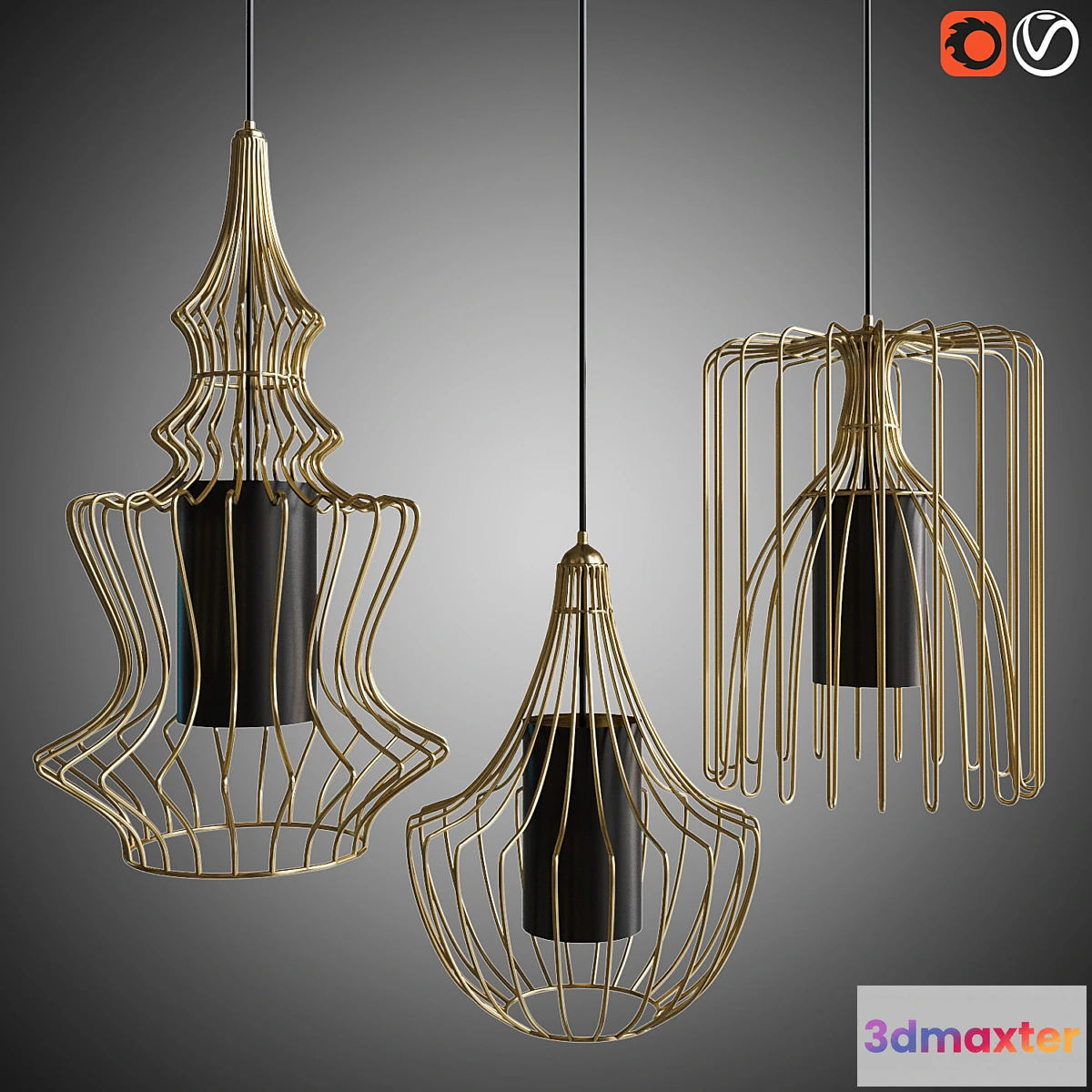 1394048 - Lighting Cage Doree ROCHE BOBOIS 3D Max