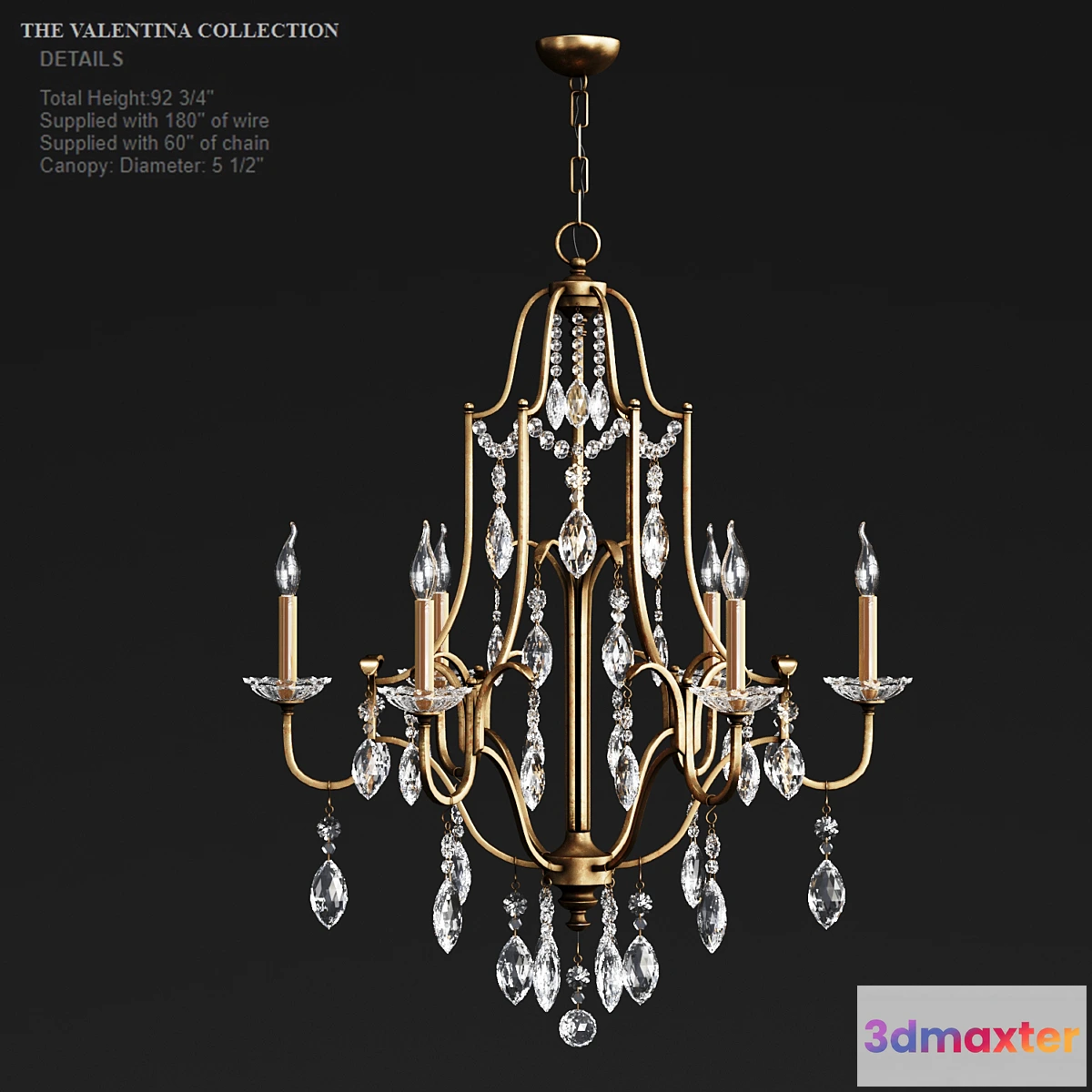 1394280 - Feiss VALENTINA 6 - LIGHT SINGLE TIER CHANDELIER 3D Max