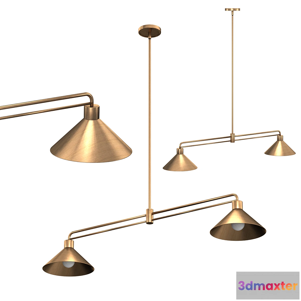 1394920 - Andre Brass 2-Light Pendant 3D Max