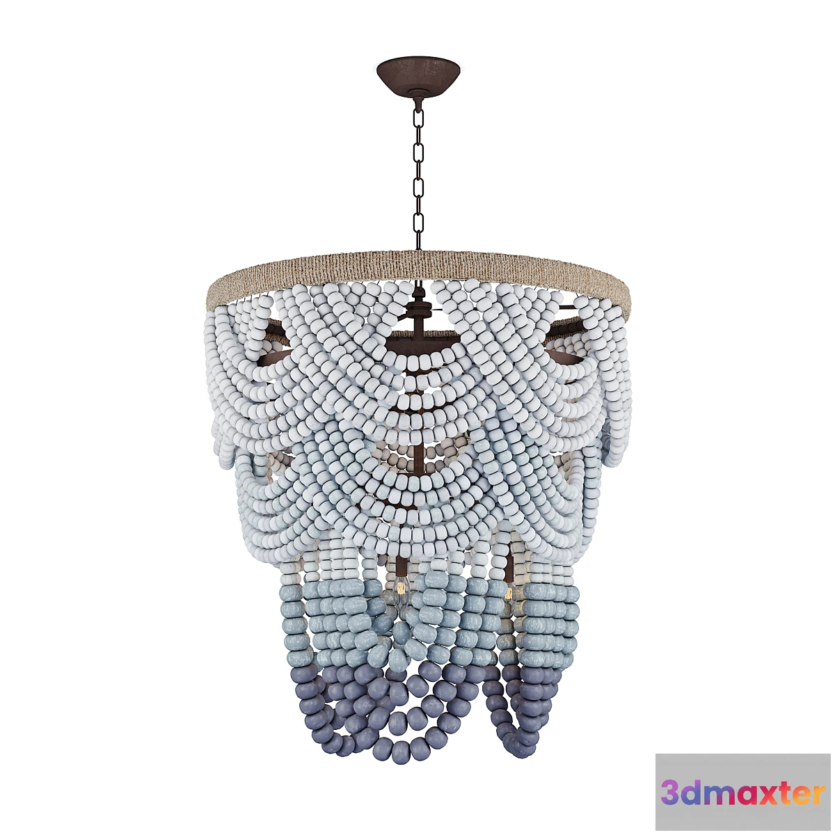1396088 - Ombre Wood Bead Chandelier 3D Max