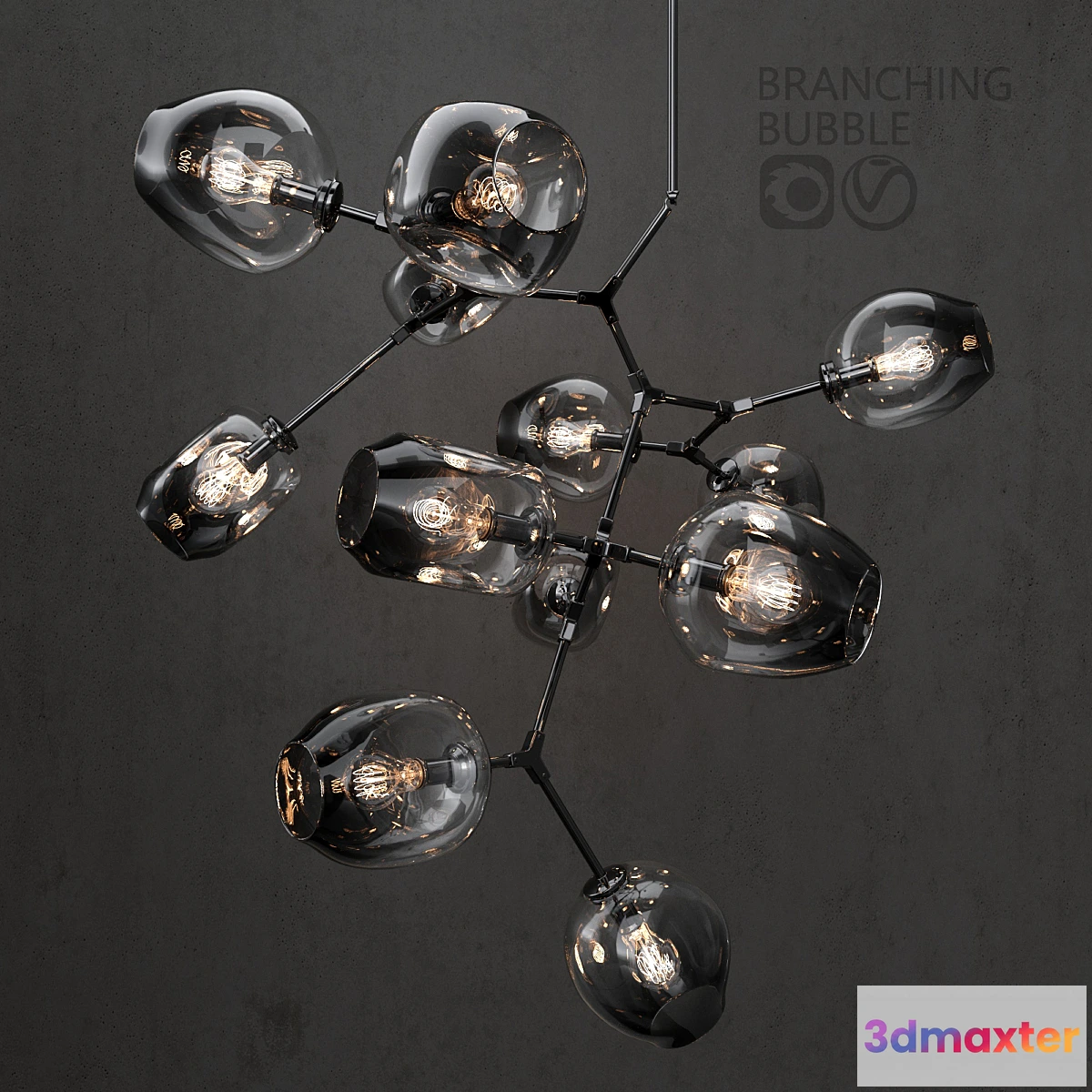 1397920 - Branching bubble 12 lamps 3D Max