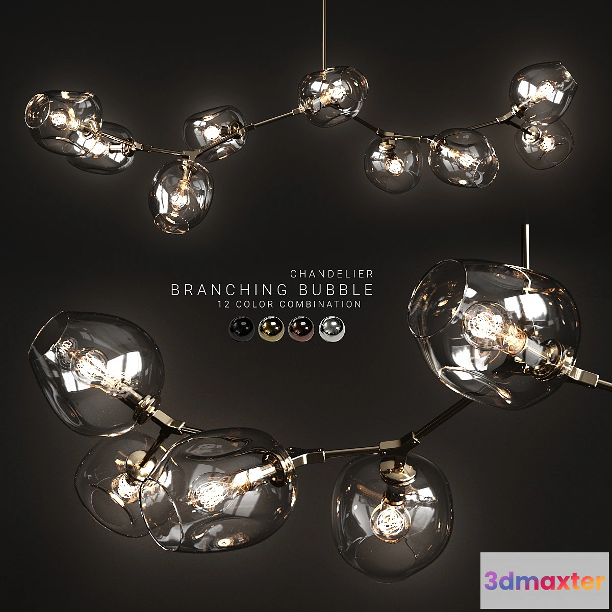 1398432 - Branching bubble 9 lamps 2 3D Max