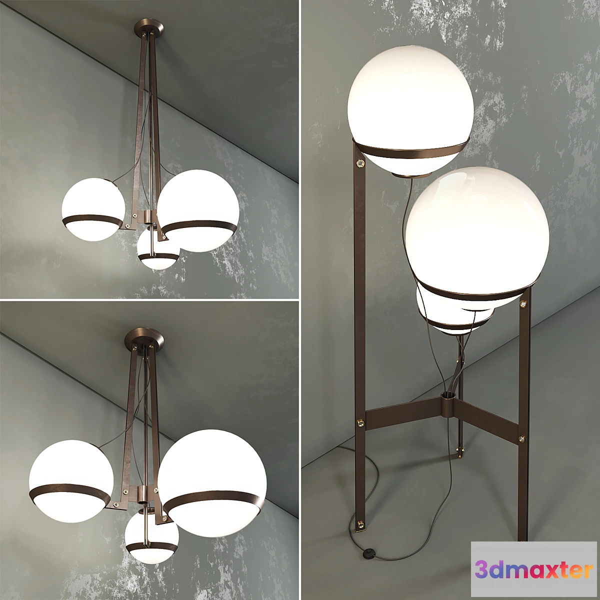 1399126 - Arketipo Bubble Bobble - Floor & Pendant Lamp 3D Max