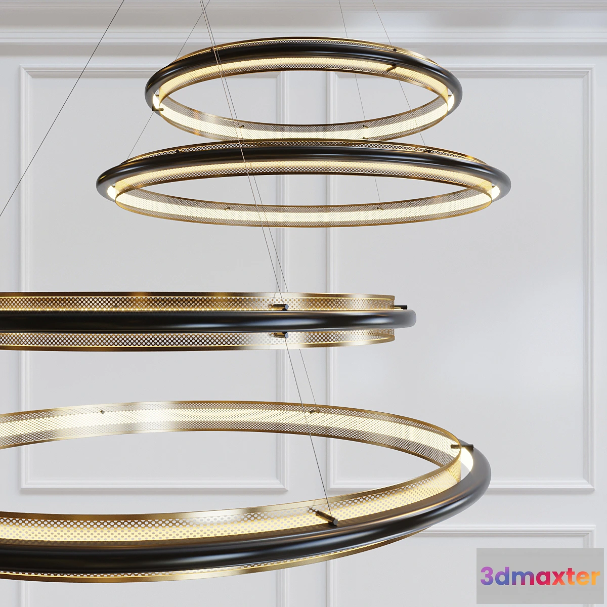 1400516 - Perforated Double LED Chandelier 3D Max