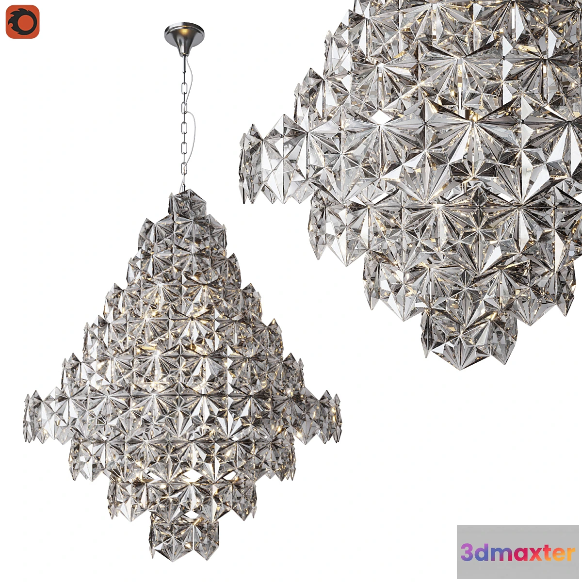 1400646 - Chandelier Lucia Tucci Rumba 1050.17 Chrome 3D Max