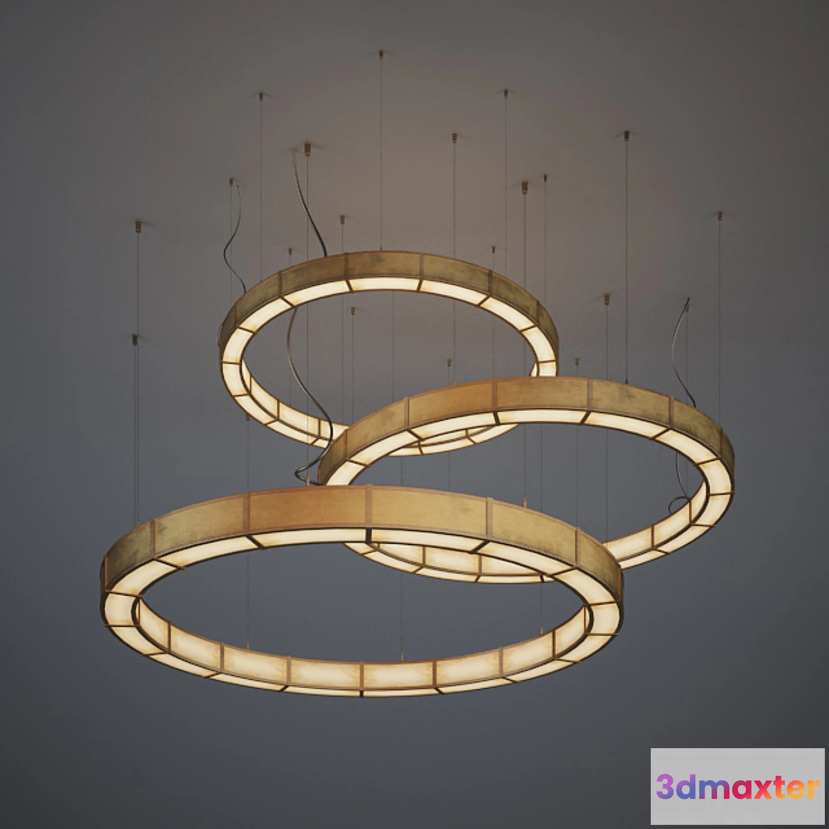1400822 - Circular Pendant light (copper) 3D Max