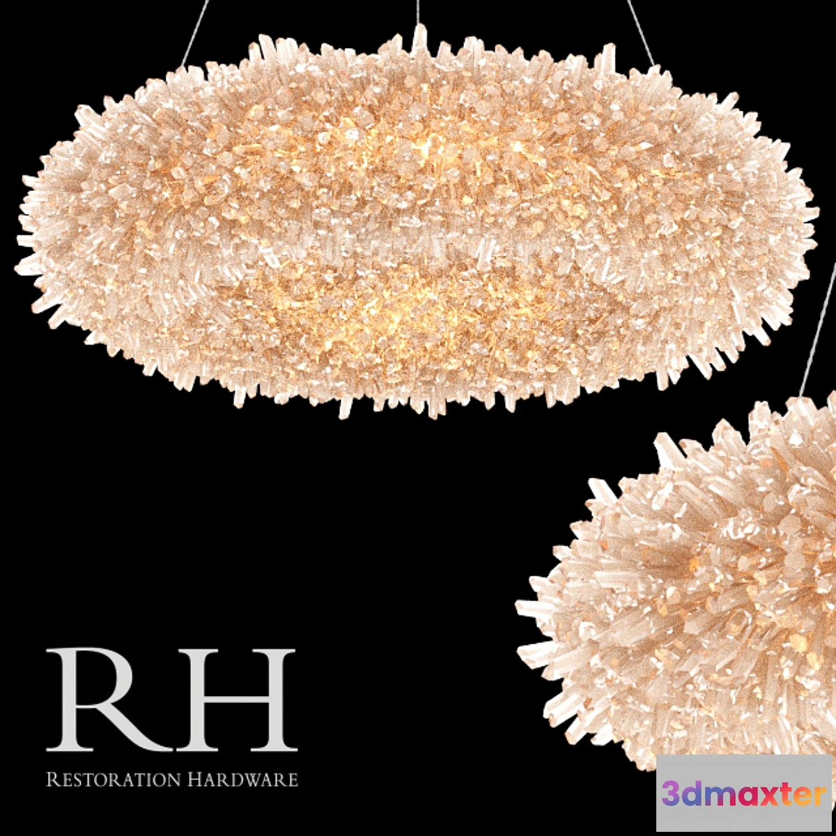 1401116 - Chandelier Restoration Hardware Geode Quartz Crystal Chandelier 27 ” 3D Max