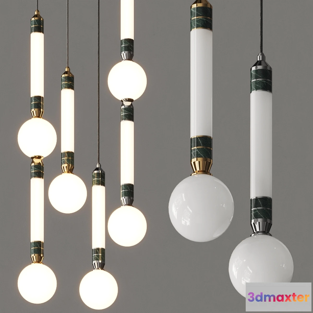 1402240 - Marc Wood Studio Greenstone Pendant Lamps 3D Max