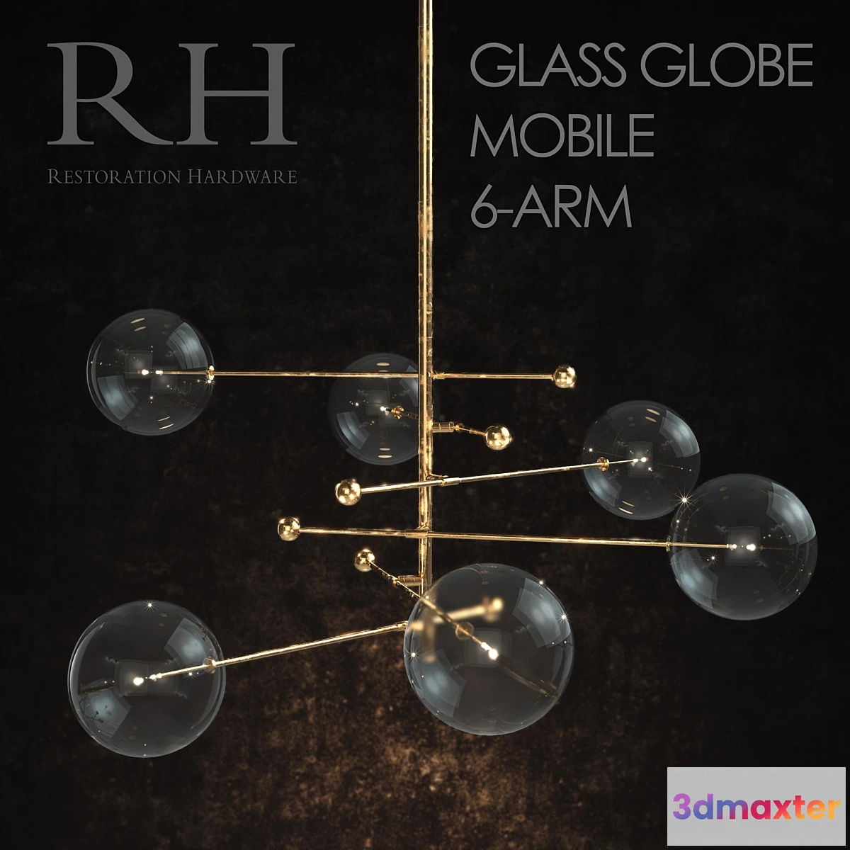 1402674 - GLASS_GLOBE_MOBILE_6-ARM 3D Max