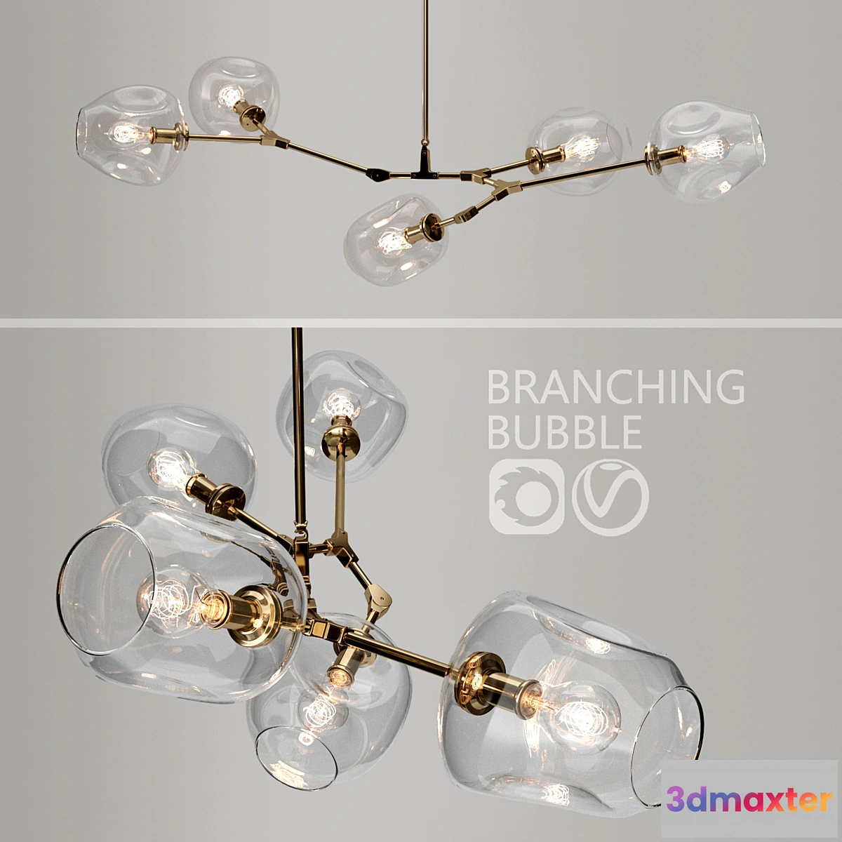 1403230 - Branching bubble 5 lamps 3D Max