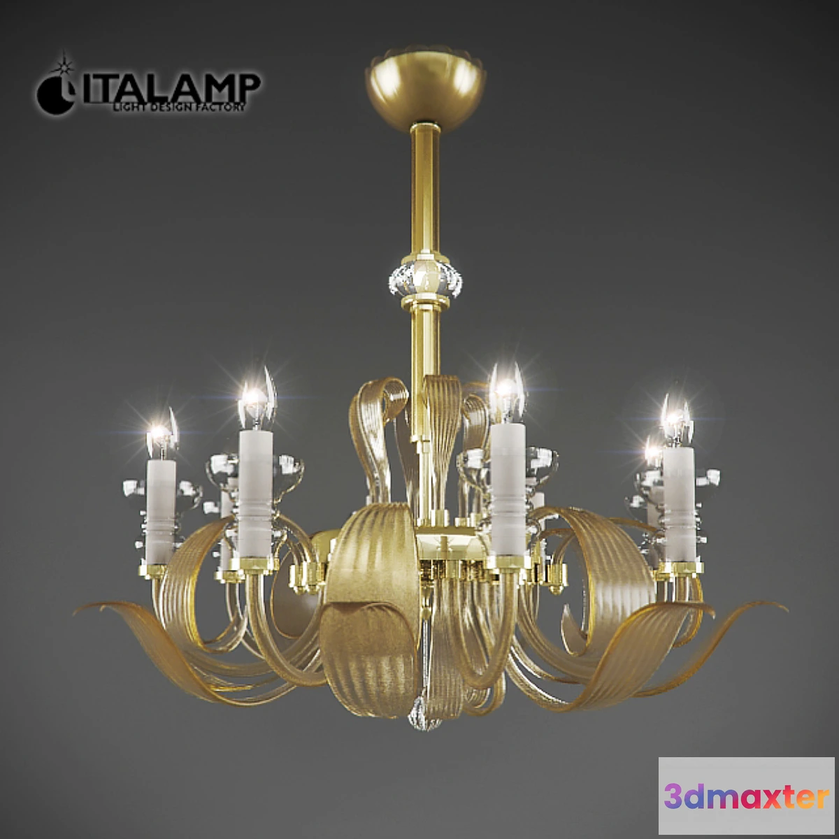1403920 - Chandelier Italamp 550-8 Amber 3D Max