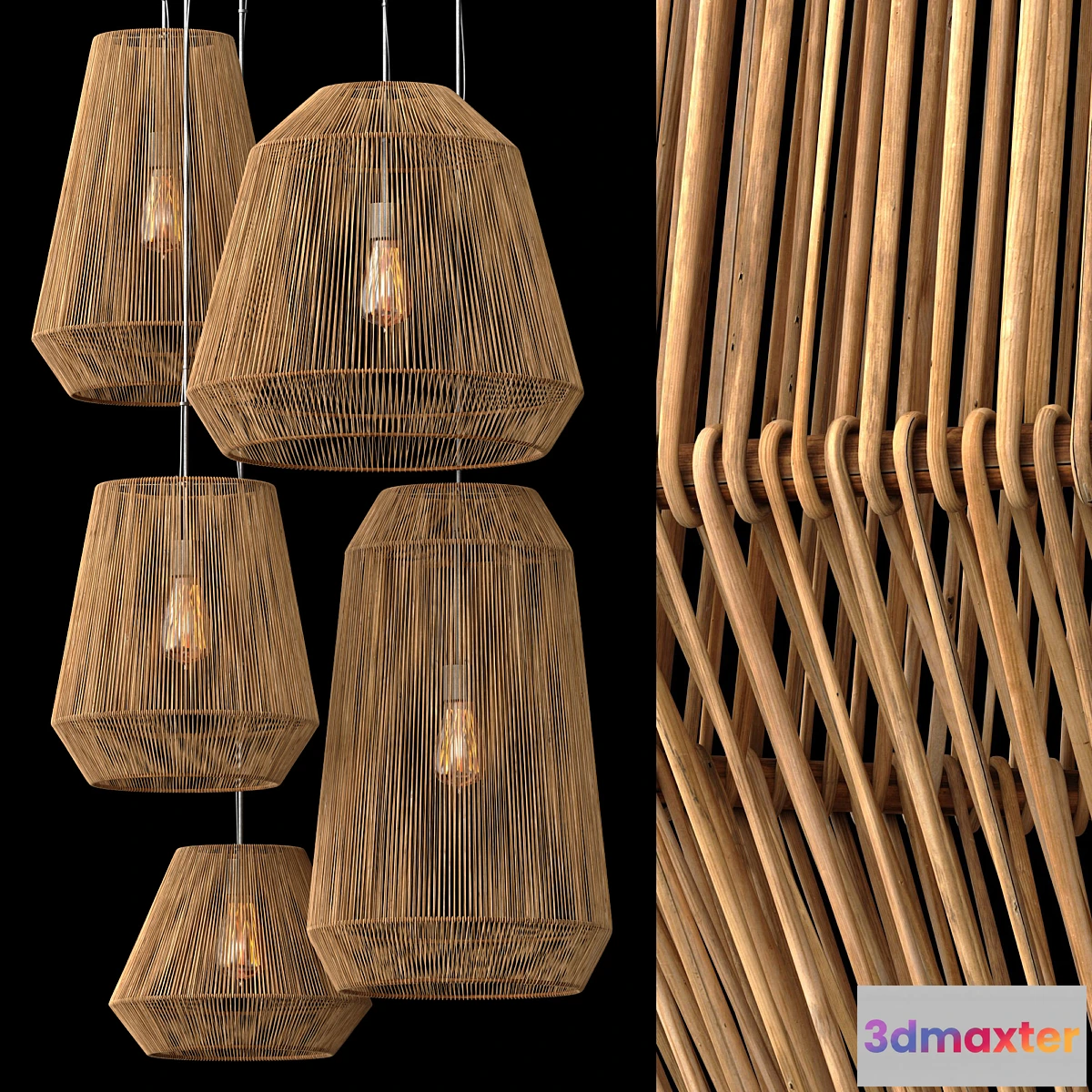 1404292 - Lamp cone rope n9 3D Max