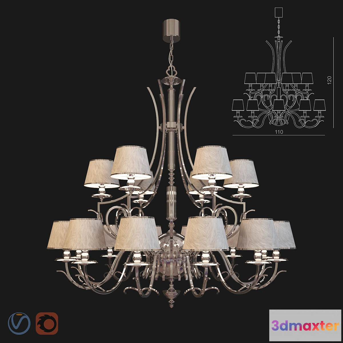 1404684 - Visionnaire_chandelier_thalita 3D Max