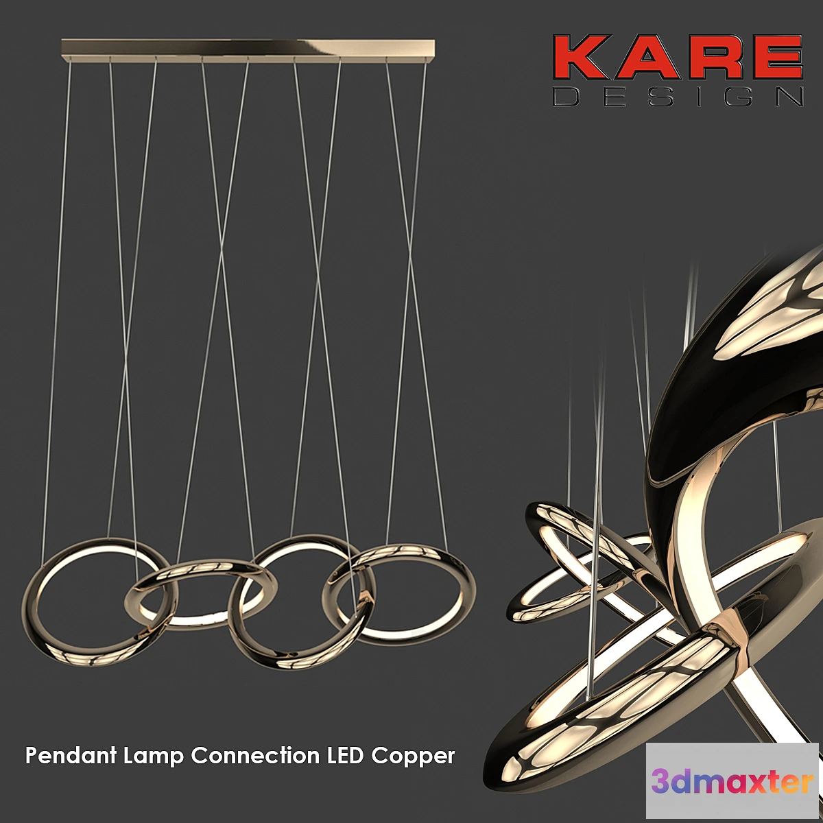 1405286 - Pendant Lamp Connection LED Copper 3D Max