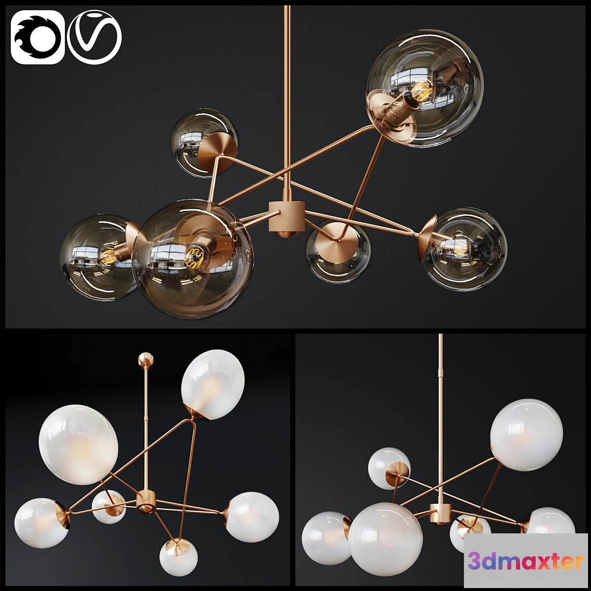 1405992 - Chandelier Turenne Large Dynamic Chandelier _ 1 3D Max