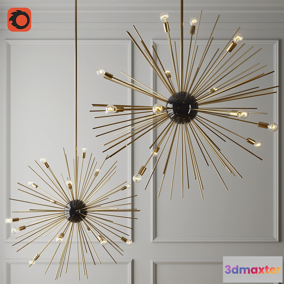 1407706 - pendant lamp Sputnik 3D Max