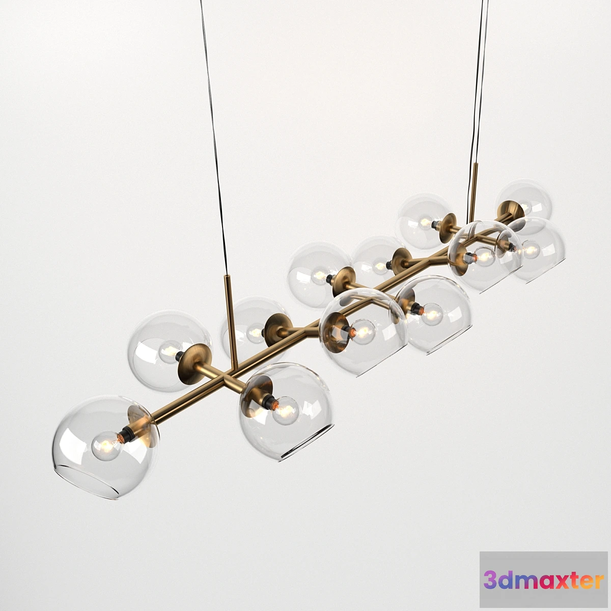 1408582 - Staggered Glass Chandelier - 12-Light 3D Max