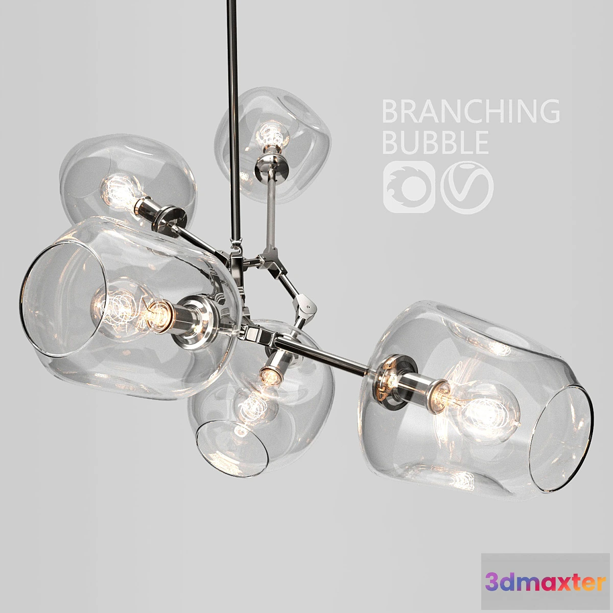 1408834 - Branching bubble 5 lamps 3D Max