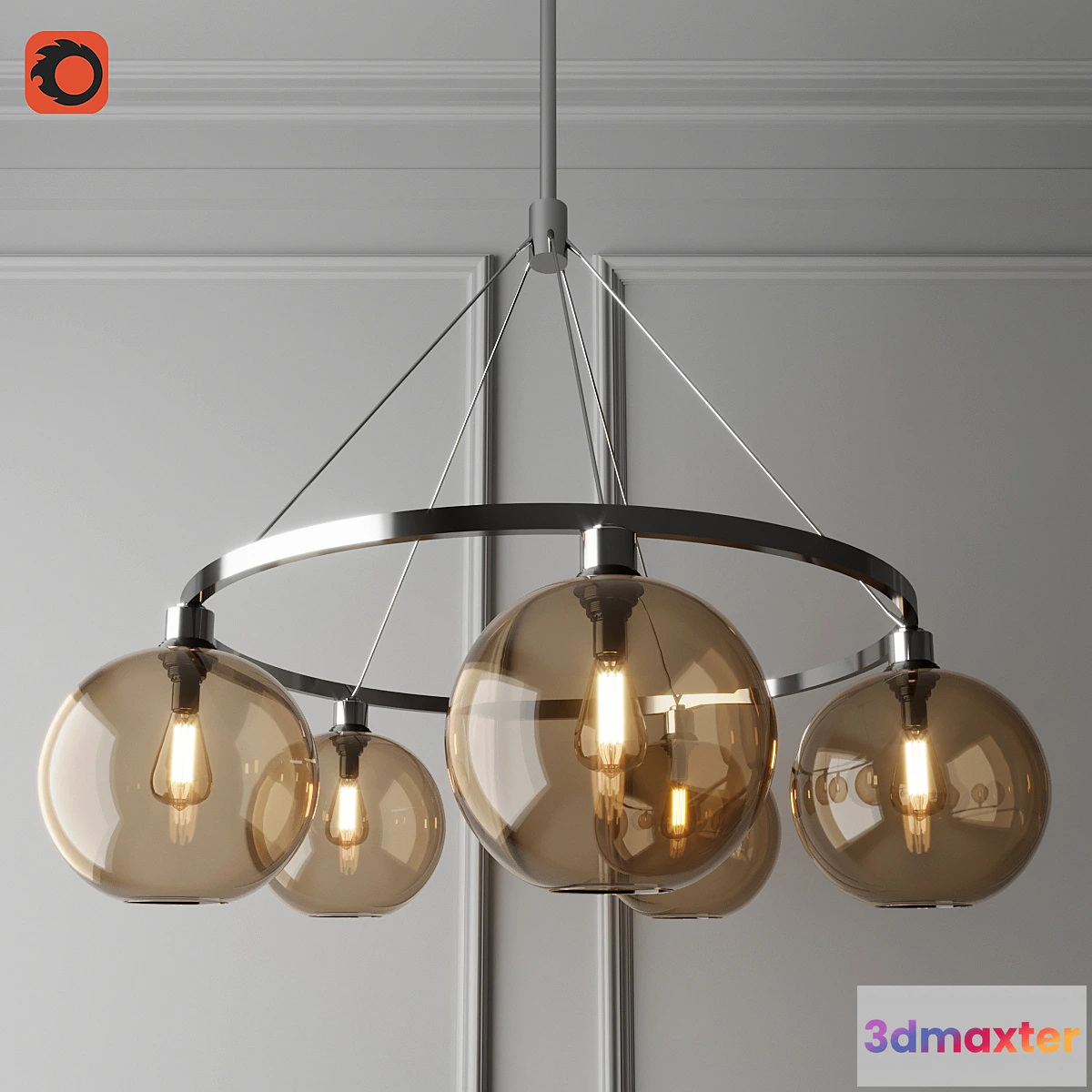 1409302 - Luster Sola 36 Solitaire Chandelier 3D Max